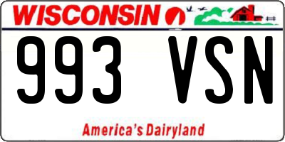 WI license plate 993VSN