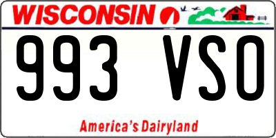 WI license plate 993VSO