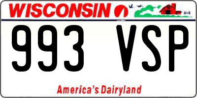 WI license plate 993VSP