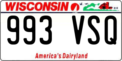 WI license plate 993VSQ