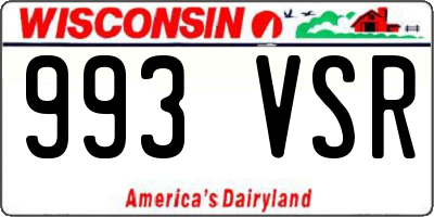 WI license plate 993VSR