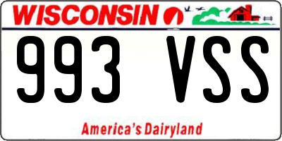 WI license plate 993VSS
