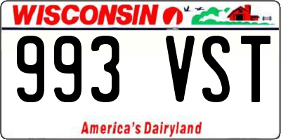WI license plate 993VST