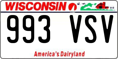 WI license plate 993VSV