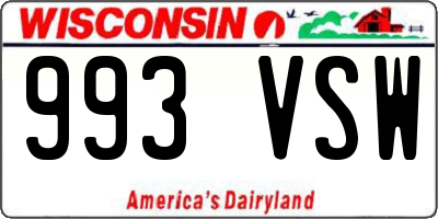 WI license plate 993VSW