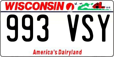 WI license plate 993VSY