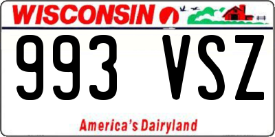 WI license plate 993VSZ