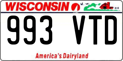 WI license plate 993VTD