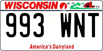 WI license plate 993WNT