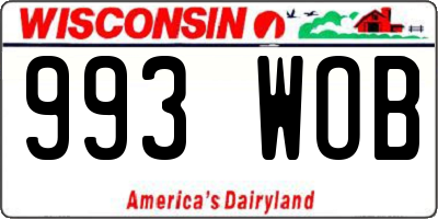 WI license plate 993WOB