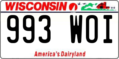 WI license plate 993WOI