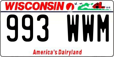 WI license plate 993WWM