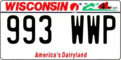 WI license plate 993WWP