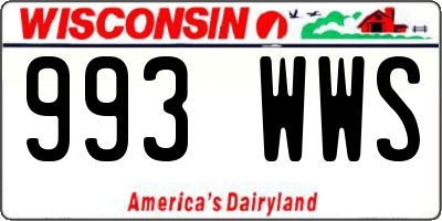 WI license plate 993WWS
