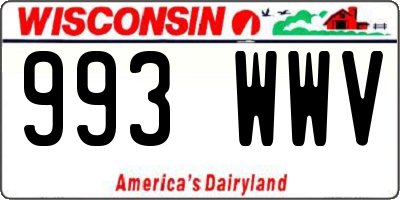 WI license plate 993WWV