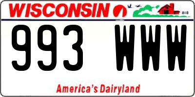 WI license plate 993WWW