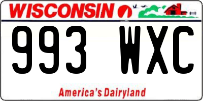 WI license plate 993WXC