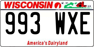 WI license plate 993WXE