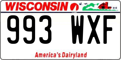WI license plate 993WXF