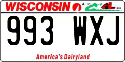 WI license plate 993WXJ