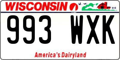 WI license plate 993WXK
