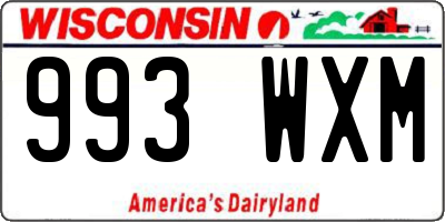 WI license plate 993WXM
