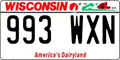WI license plate 993WXN