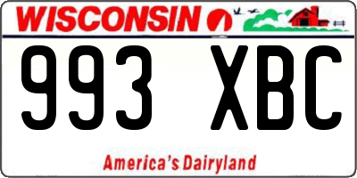 WI license plate 993XBC