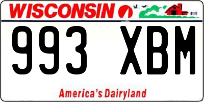 WI license plate 993XBM