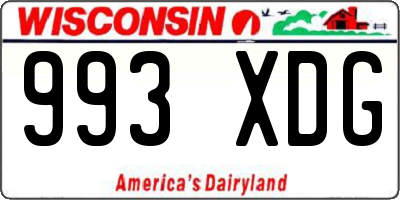WI license plate 993XDG