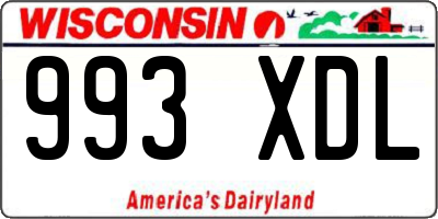 WI license plate 993XDL
