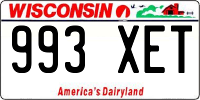 WI license plate 993XET