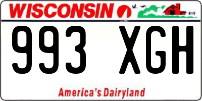 WI license plate 993XGH