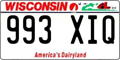 WI license plate 993XIQ