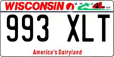 WI license plate 993XLT