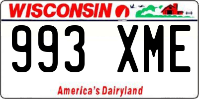 WI license plate 993XME