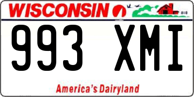 WI license plate 993XMI