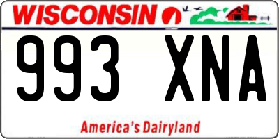 WI license plate 993XNA