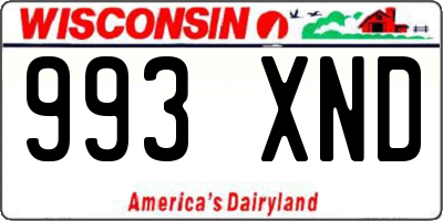 WI license plate 993XND