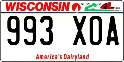 WI license plate 993XOA