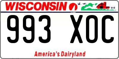 WI license plate 993XOC