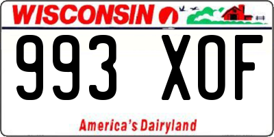 WI license plate 993XOF