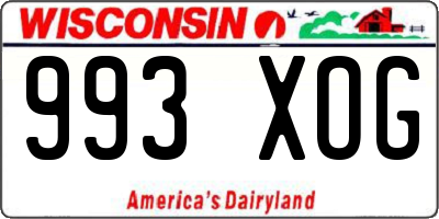 WI license plate 993XOG