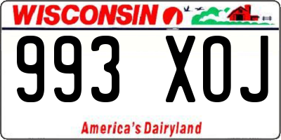 WI license plate 993XOJ