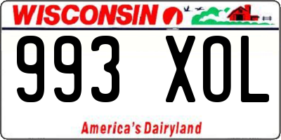WI license plate 993XOL