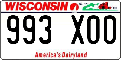 WI license plate 993XOO