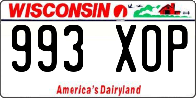 WI license plate 993XOP