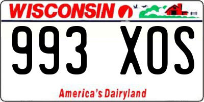 WI license plate 993XOS
