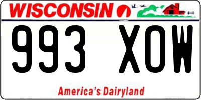 WI license plate 993XOW