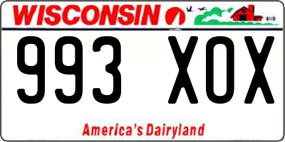 WI license plate 993XOX